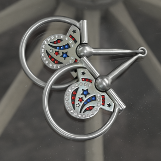 Gold Line D-Ring Snaffle Bit Design Stars and Stripes